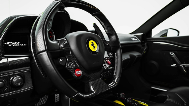 An image of inside a Ferrari
