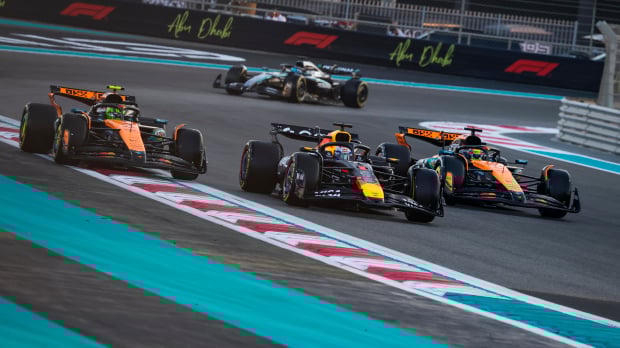 start, abu dhabi, verstappen, norris, piastri 