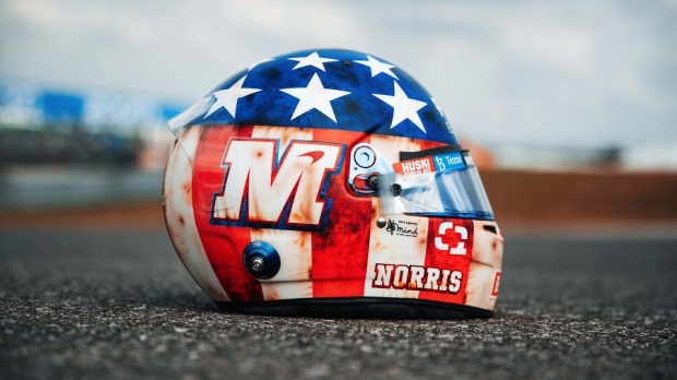 Lando Norris' USA helmet