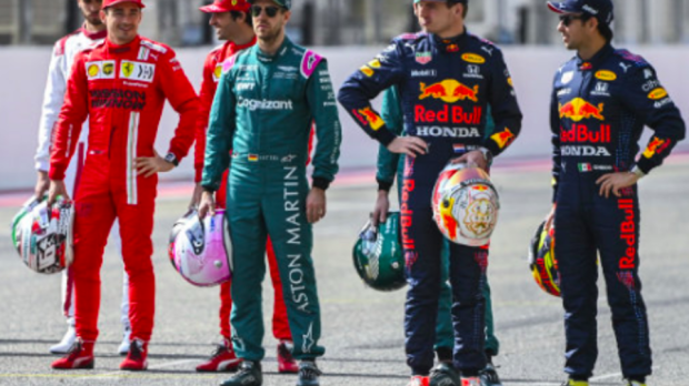 Sebastian Vettel and Sergio Perez