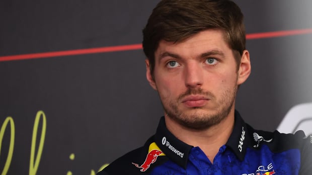 Max Verstappen in Bahrain during F1 testing