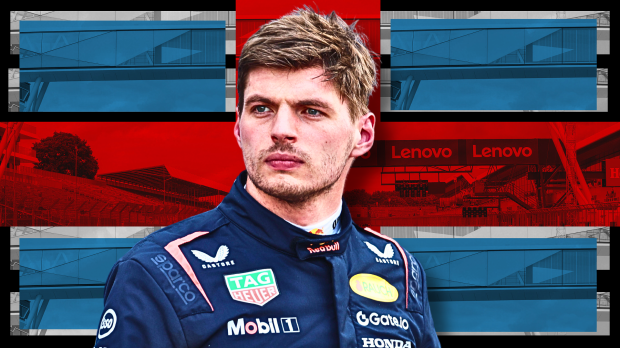 Max Verstappen with the British flag