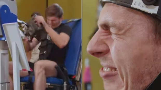 Max Verstappen pushes hard during a workout