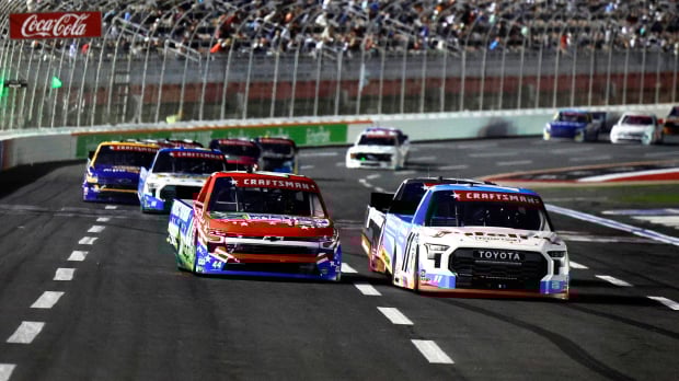 An generic image of a NASCAR Truck Series race at Charlotte Motor Speedway