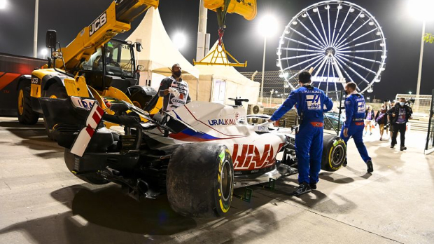 Nikita Mazepin's car recovered after Bahrain crash