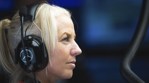 Angela Cullen watches on at the 2019 Hungarian Grand Prix