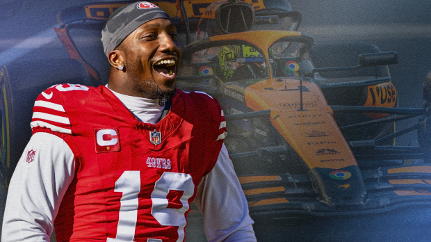 A composite image of Deebo Samuel and Lando Norris