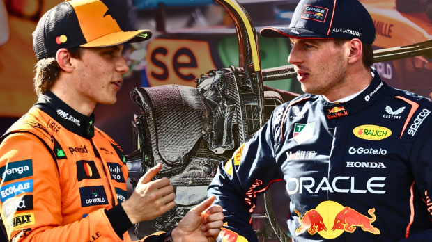 Piastri and Verstappen with McLaren MCL39