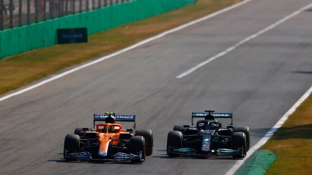 Hamilton and Norris in Monza