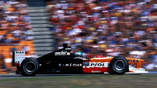 The T-Minus sponsored Arrows F1 car in 1999