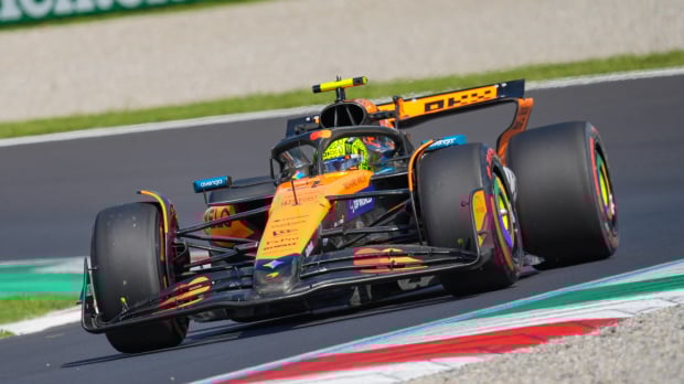 Norris during FP2 at Monza