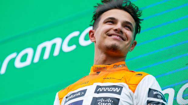 Lando Norris breaks Max Verstappen's trophy at the Hungarian Grand Prix 