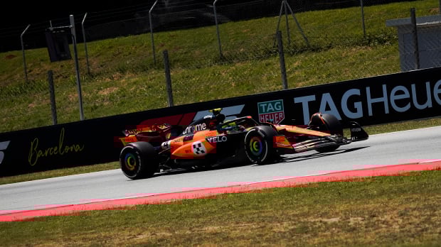 Norris during FP1 at Barcelona-Catalunya