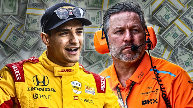 A composite image of Zak Brown and Alex Palou