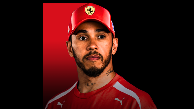 An edit of a picture of Lewis Hamilton looking surprised — Photo: © IMAGO