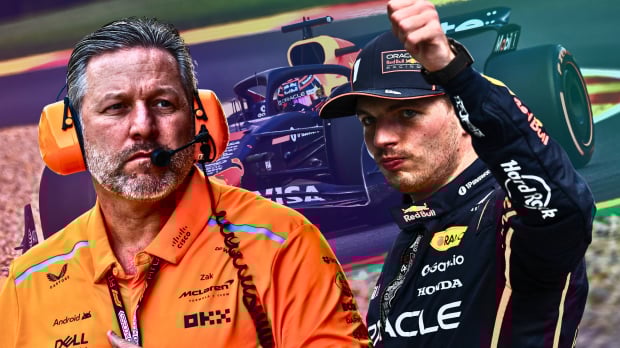 Zak Brown and Max Verstappen