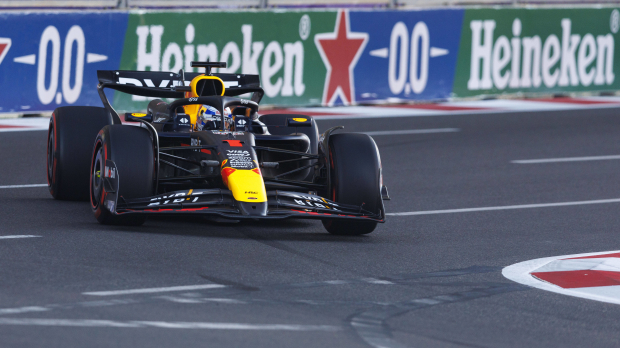 Verstappen during practice in Baku