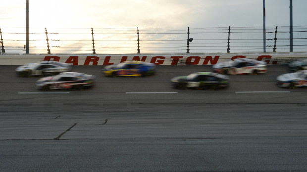 NASCAR Cup Series drivers racing at the Darlington Raceway