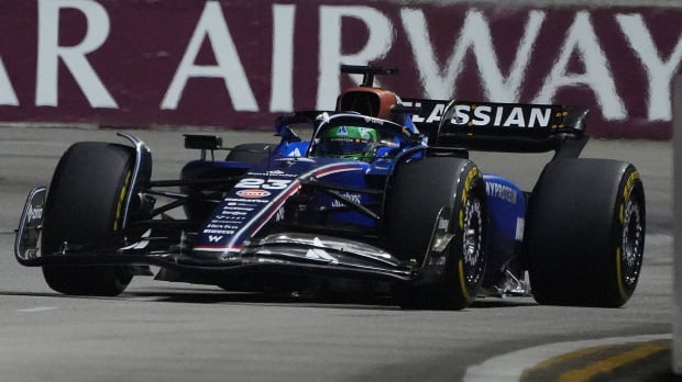 Albon during FP2 in Singapore