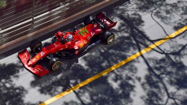 Charles Leclerc in practice at Monaco