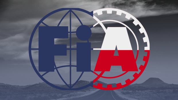 An edited image of the FIA logo in the colours of the Texas flag for the United States Grand Prix — Photo: © IMAGO