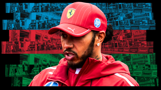 Lewis Hamilton appears with an Azerbaijan flag background