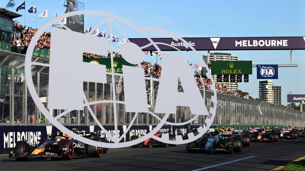 An FIA logo is shown in front of an Australian Grand Prix start — Photo: © IMAGO