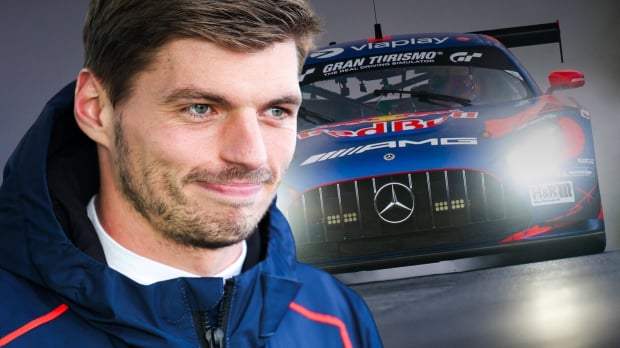 Max Verstapped edited onto a picture of his Mercedes-AMG at the Nurburgring — Photo: © IMAGO