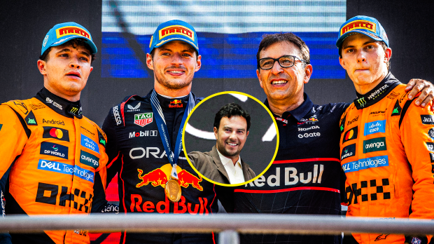 Pérez, Verstappen, Norris, Piastri, socials