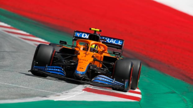 Lando Norris in actie op de Red Bull Ring.