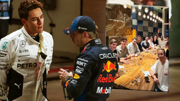 Max Verstappen and George Russell