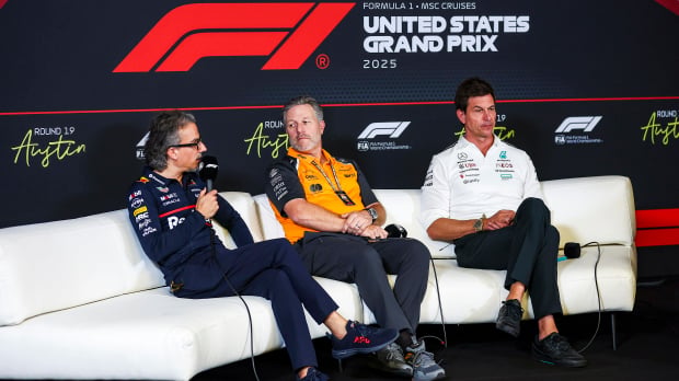 Laurent Mekies, Zak Brown, Toto Wolff, generic, 2025 — Photo: © IMAGO