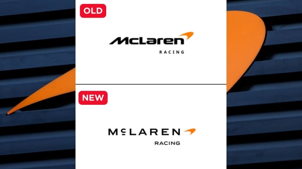 The old and new McLaren logos from 2026