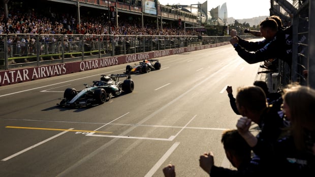 Verstappen finished just 0.1 seconds behind Russell