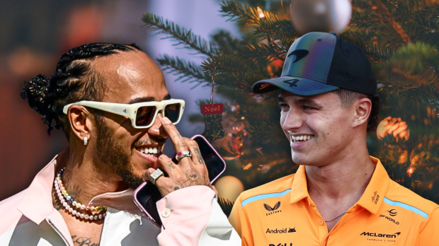 lewis hamilton, lando norris, christmas, socials