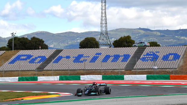 Lewis Hamilton in second practice in Portugal