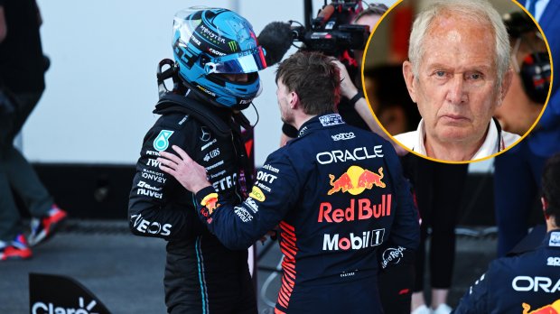Verstappen, Russell, Marko
