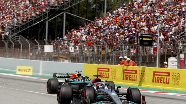 Sergio Perez, George Russell, Spain