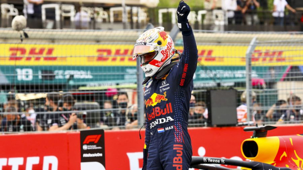 Max Verstappen celebrating in France