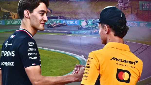 Russell and Norris react to Piastri crash at Interlagos