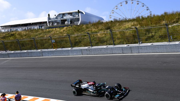 Hamilton in his Mercedes at Zandvoort