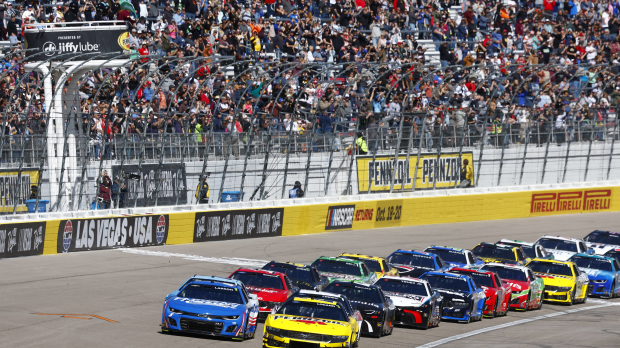 NASCAR cars at the 2024 Pennzoil 400 in Las Vegas
