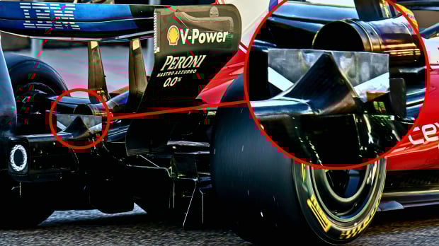 FTM wing on the back of the Ferrari SF-26