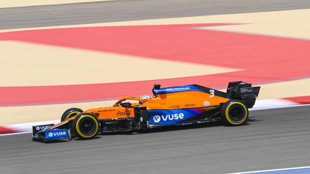 Ricciardo in his McLaren during testing.
