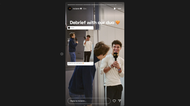 Piastri and Norris in HQ debrief. Photo Credit: McLaren Instagram