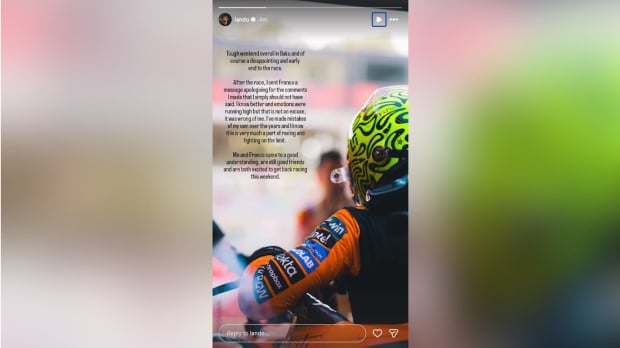 Lando Norris released a statement on Instagram