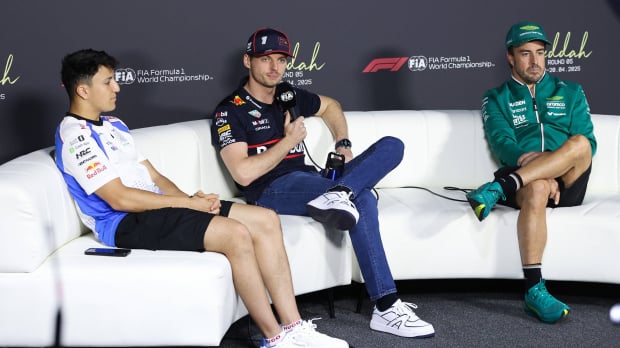 isack hadjar, max verstappen, fernando alonso