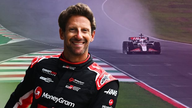 Grosjean during Haas test at Mugello