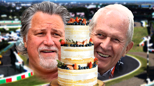 Michael Andretti, Helmut Marko, cake