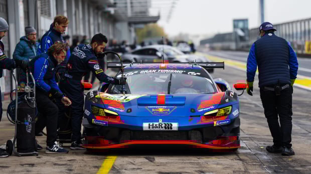 Max Verstappen testing in the Ferrari 296 GT3